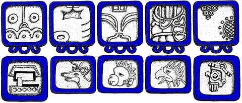 western aztec god glyphs by Michael Giza